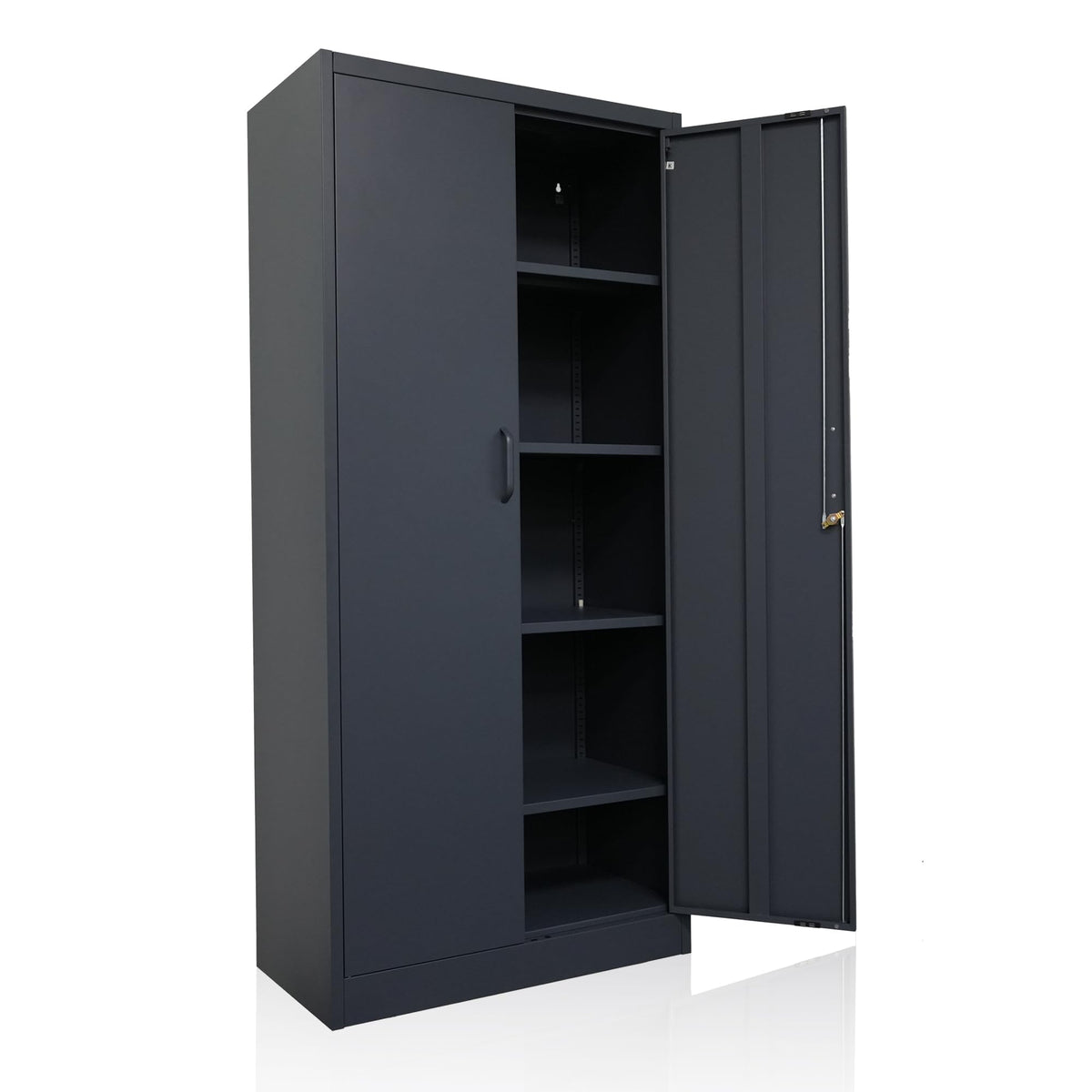 Aktenschrank Mehrzweckschrank mit Schloss, verstellbaren Ablagen, Doppeltüren, Anthrazit, 170 cm
