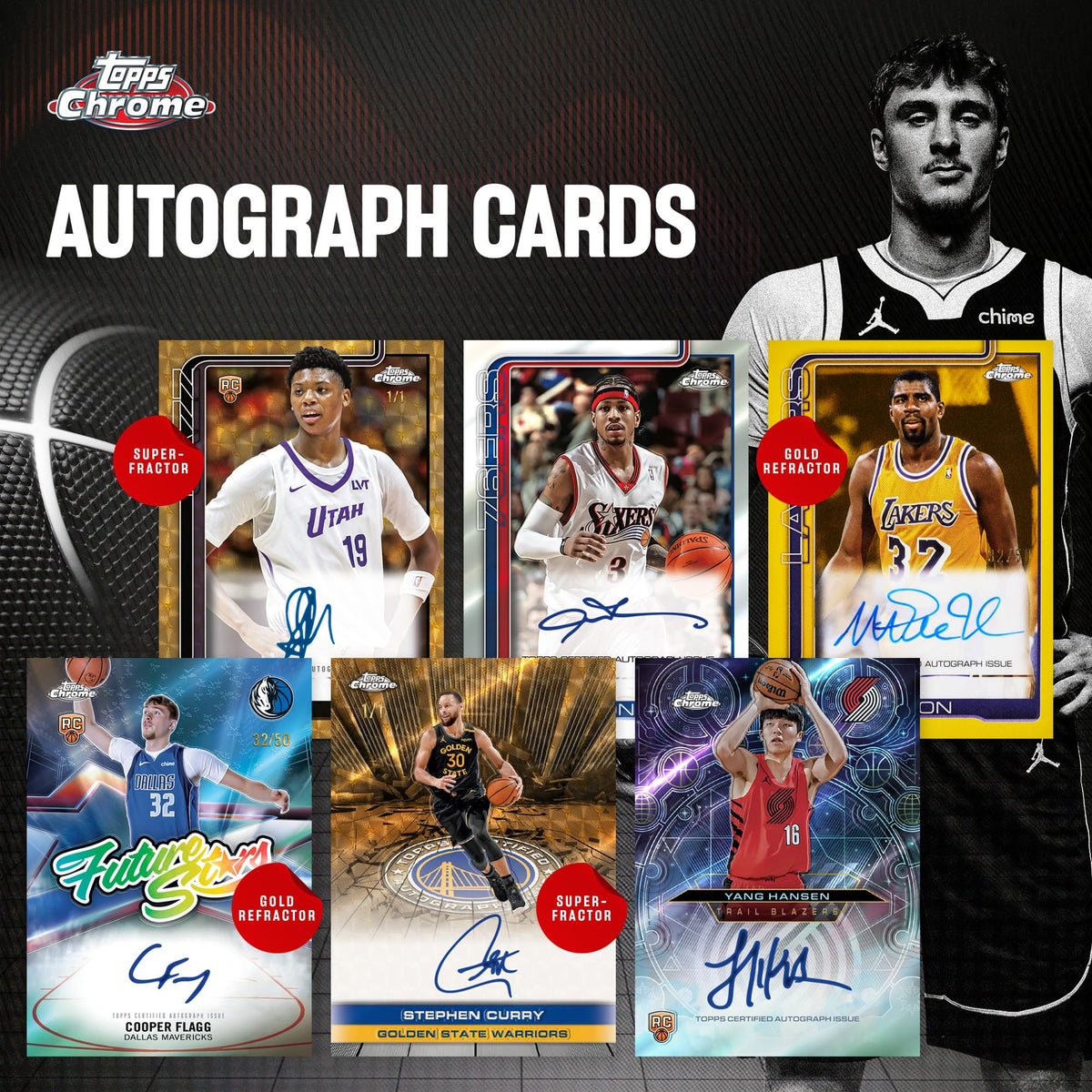 Topps 2025-26 Chrome Basketball - Fabrik versiegelt - Mega Box